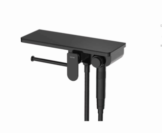 Гигиенический душ Gappo G7295-16 с полочкой и бумагодержателем чёрный